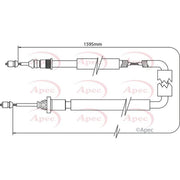 Apec Handbrake Cable Right Rear fits Renault Clio III 2006-2014 2.0
