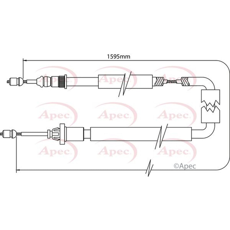 Apec Handbrake Cable Right Rear fits Renault Clio III 2006-2014 2.0