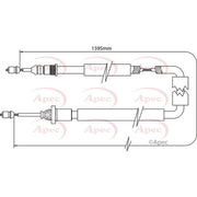 Apec Handbrake Cable Right Rear CAB1358