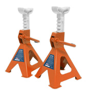Sealey AXLe Stands (Pair) 2 Tonne Capacity per Stand Ratchet Type Orange Sealey - Dynamic Drive