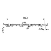 Bosch Brake Hydraulic Hose Line Front Right fits Toyota Rav 4 III 2005-2013