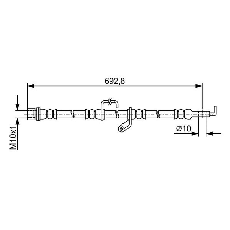 Bosch Brake Hydraulic Hose Line Front Right fits Toyota Rav 4 III 2005-2013