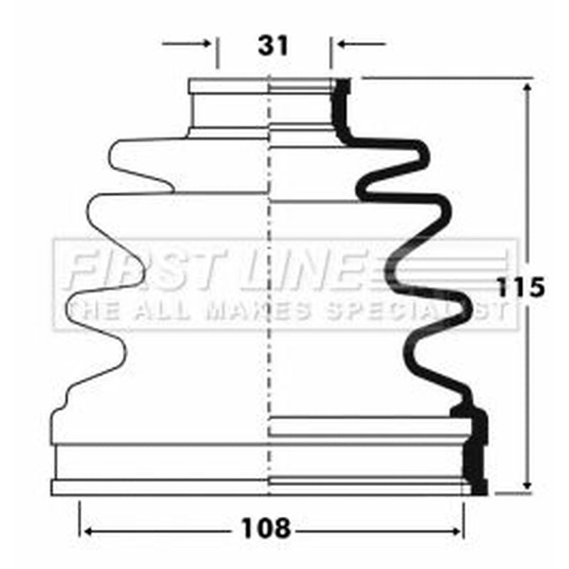 First Line Drive Shaft Bellow Kit Rear Left fits Mitsubishi Pajero 2000-2006 3.2