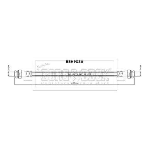 Borg & Beck Brake Hydraulic Hose Line Front Right BBH9026