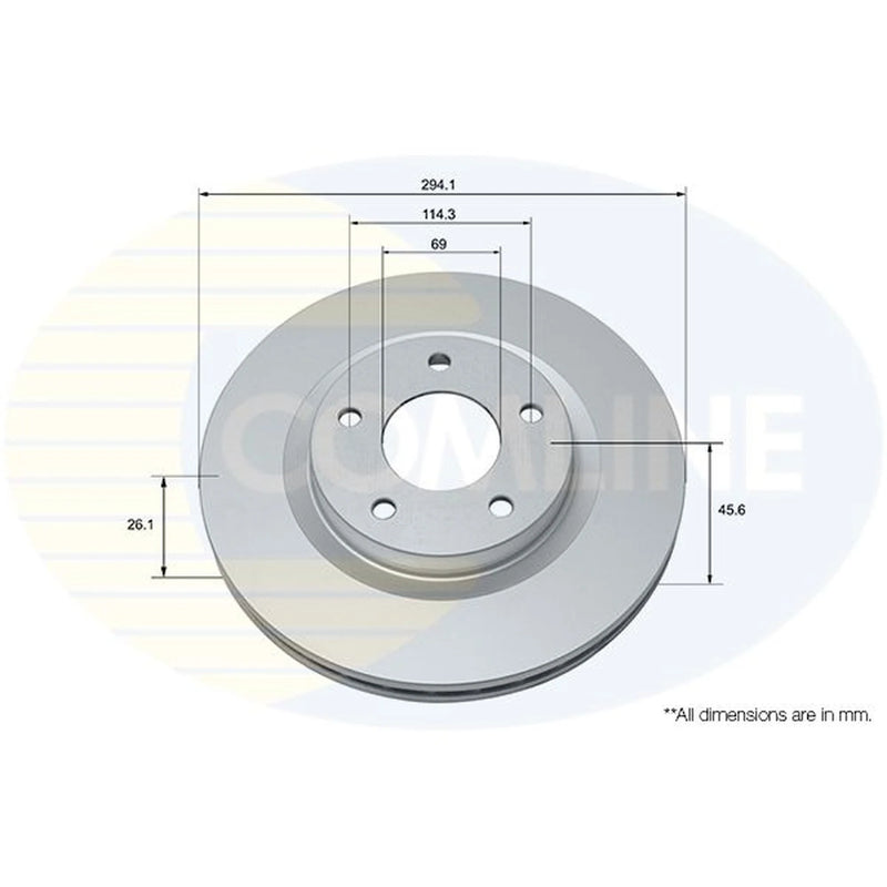 Comline Front Brake Discs & Pads fits Mitsubishi Eclipse Cross 2017 on 1.5