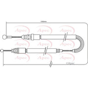 Apec Handbrake Cable Right Rear fits Nissan Primastar 2002-2003 1.9 2.0 2.5