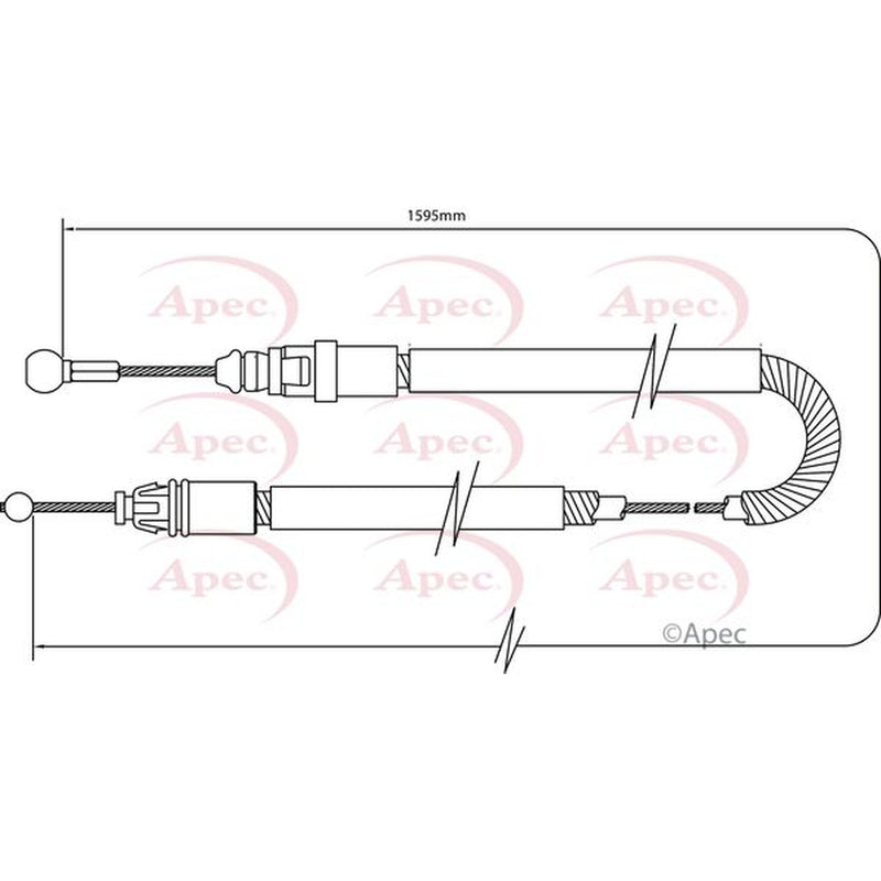 Apec Handbrake Cable Right Rear fits Nissan Primastar 2002-2003 1.9 2.0 2.5