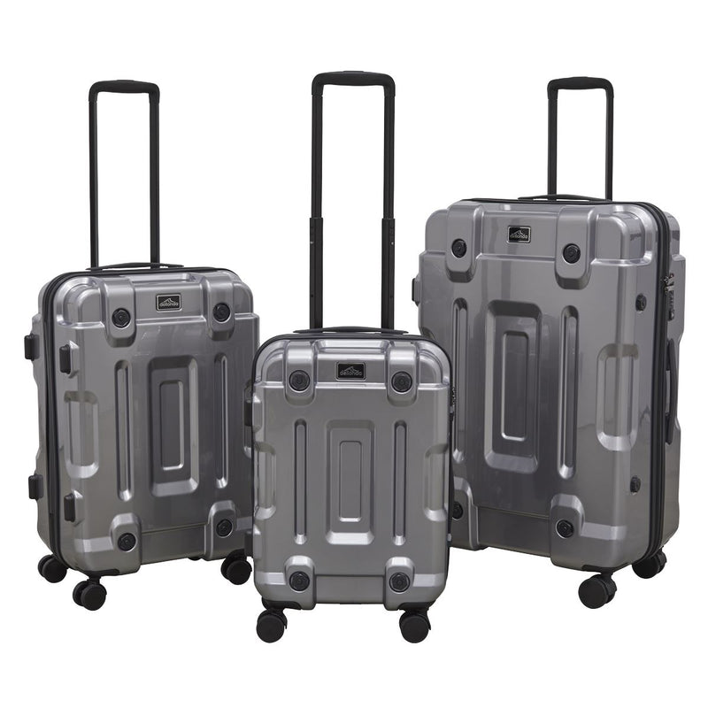 Dellonda 3pc Lightweight ABS Luggage Set  - 20", 24", 28" - Silver Dellonda  - Dynamic Drive