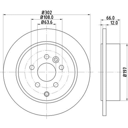 Mintex 2 x Solid Brake Discs fits Land Rover Freelander 2 2006-2014 2.2