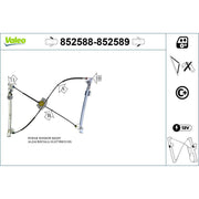 Valeo Electric Window Regulator Lifter Left Front 852588
