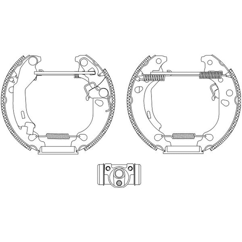 Mintex Brake Shoe Set Axle Kit fits Fiat Panda 2003 on 1.1 1.2 1.3