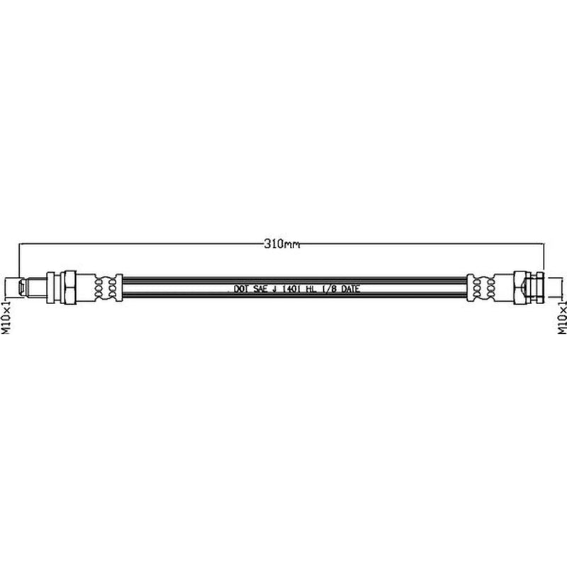 Juratek Brake Hydraulic Hose Line Rear fits Citroën C25 1981-1994 2.0 2.5
