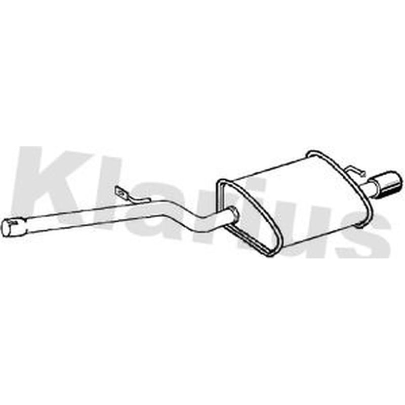 Klarius Box With Tail Pipe (Lh) Left Rear fits Audi A4 B6 2000-2005 1.8