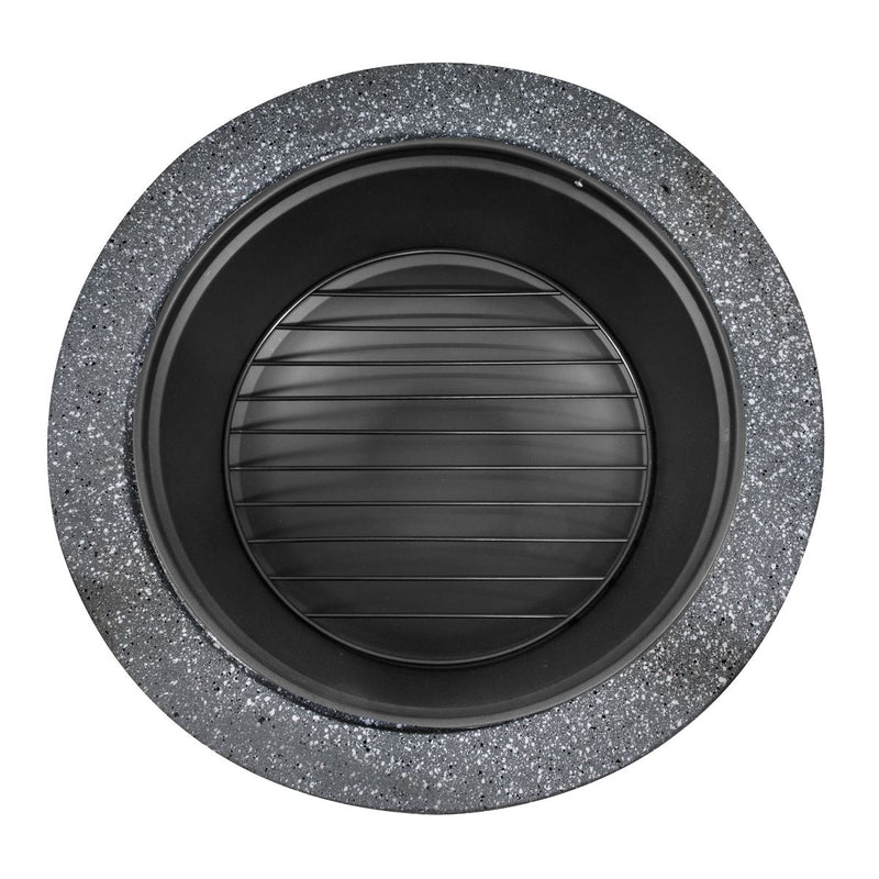 Dellonda Round MgO Fire Pit with BBQ Grill Ø75cm Safety Mesh Screen - Dark Grey Dellonda - Dynamic Drive