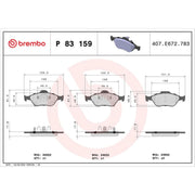 Brembo 4 x Front Brake Pad Set fits Toyota Yaris Hatchback 2015-2020 1.5