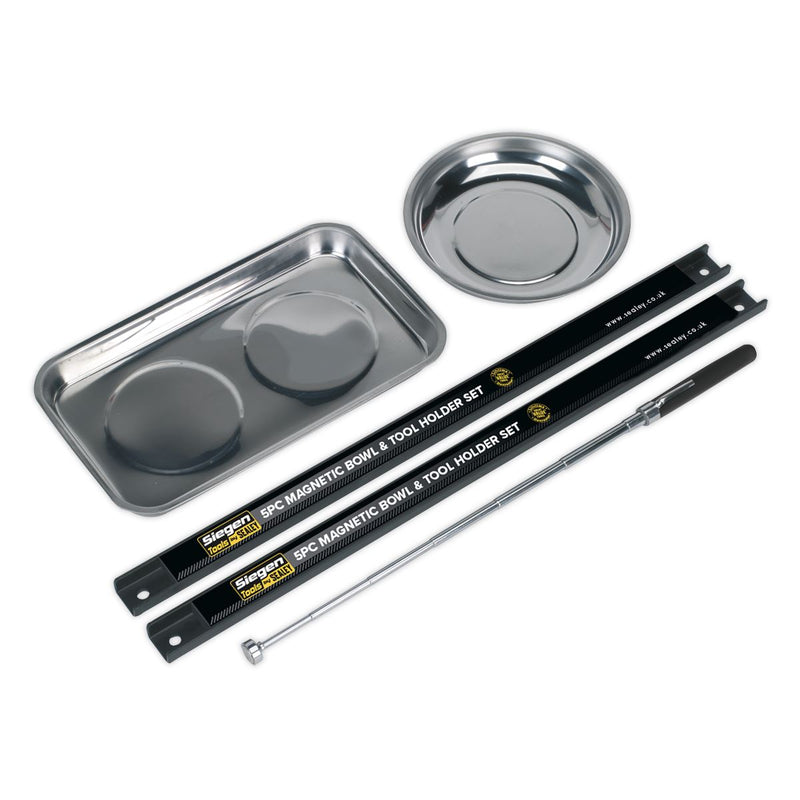 Seigen by Sealey Magnetic Bowl & Tool Holder Set 5pc S0773 Seigen by Sealey  - Dynamic Drive