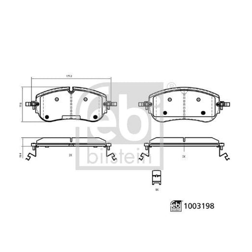 Febi Front Brake Pad Set 1003198