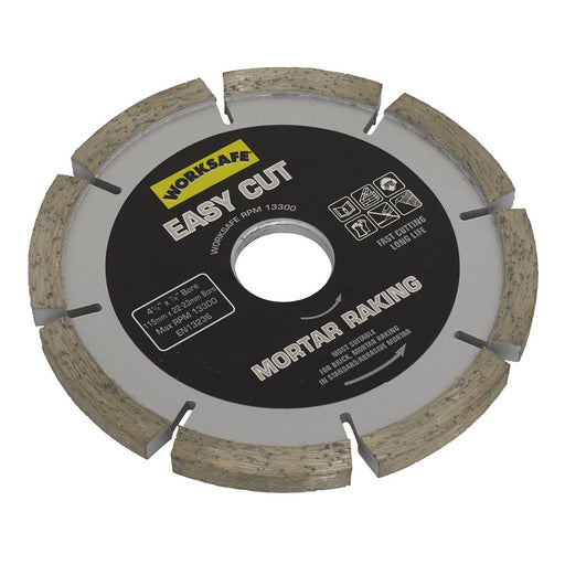 Sealey Easy Cut Diamond Blade115 x22mm Mortar Raker WDEC1156MR Sealey - Dynamic Drive