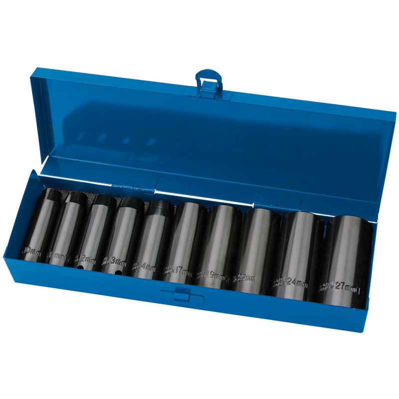Draper HI-TORQ Metric Deep Impact Socket Set, 1/2" Sq. Dr. (10 Piece) Draper - Dynamic Drive