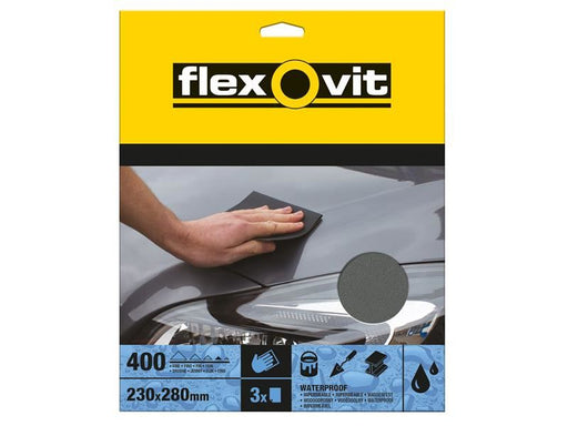 Flexovit Waterproof Sanding Sheets 230 x 280mm Fine 400G (3) Flexovit - NN4 Online
