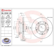 Brembo 2 x Rear Brake Discs 08.C242.20-x2