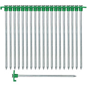 20 x Heavy Duty Hard Ground 25cm Rock Peg Green Hook Top Camping Awning Tent Quest - Dynamic Drive