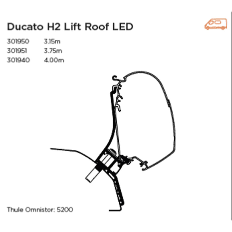 Thule DUCATO H2 LIFT ROOF 3.15M - 301950