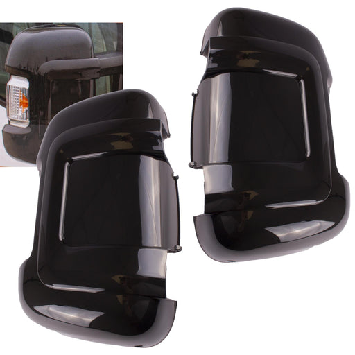 Falcon Milenco Motorhome Mirror Protectors Guards Black fits Fiat Ducato Peugeot Boxer Milenco  - Dynamic Drive