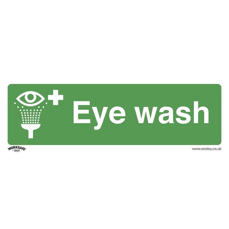 Sealey Safe Conditions Safety Sign Eye Wash Self-Adhesive Vinyl SS58V1 Sealey - Dynamic Drive