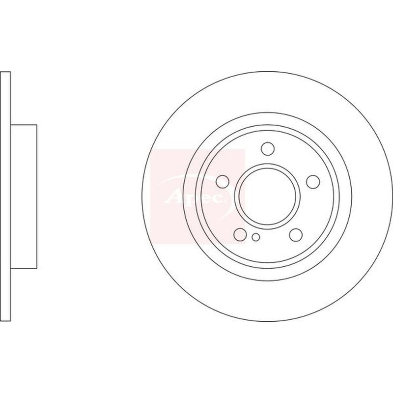 Apec 2 x Solid Brake Discs