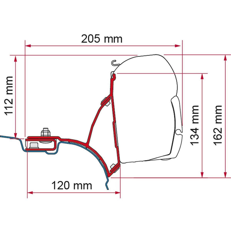 Fiamma VW T5/T6 Transporter Brackets for F45 Awning LHD - Deep Black Fiamma - Dynamic Drive