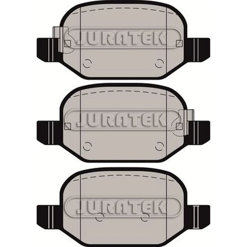Juratek Rear Brake Solid Discs & Pads fits Fiat 500L 2012-2018 0.9 1.3 1.4 1.6