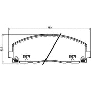 DON Front Brake Pad Set fits Chrysler Grand Voyager V 2007-2008 2.8 3.3 3.8