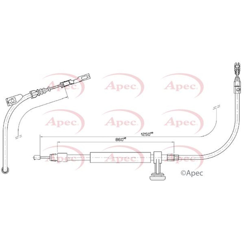 Apec Handbrake Cable Centre fits Mercedes-Benz Cls 2011-2017