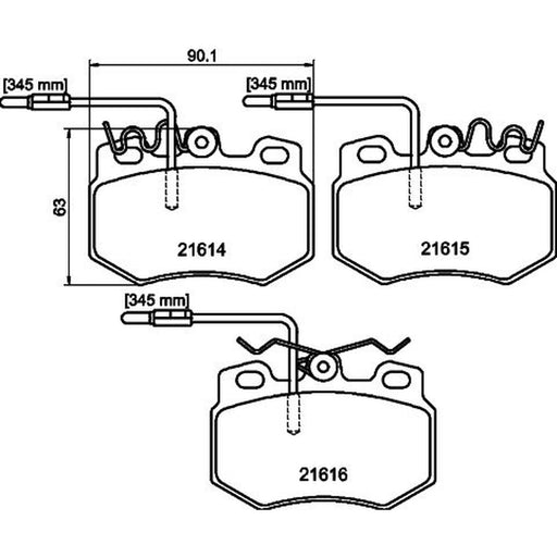 Mintex Front Brake Pad Set fits Citroën Ax 1987-1997 1.4