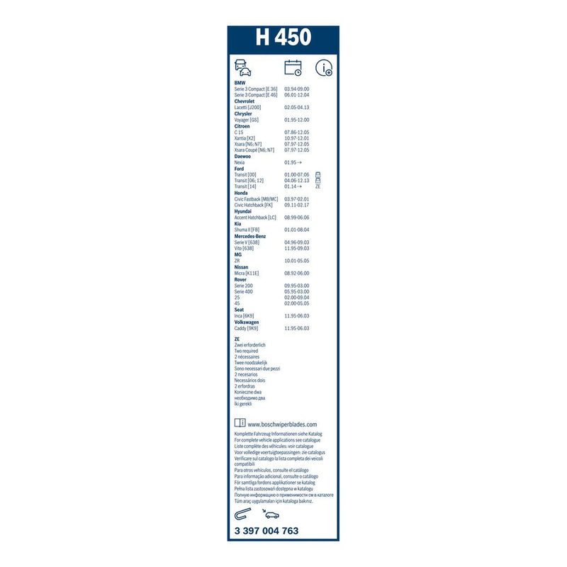 Bosch Conventional Wiper Blade 450mm — H450 fits Alfa Romeo 33 1990-1994
