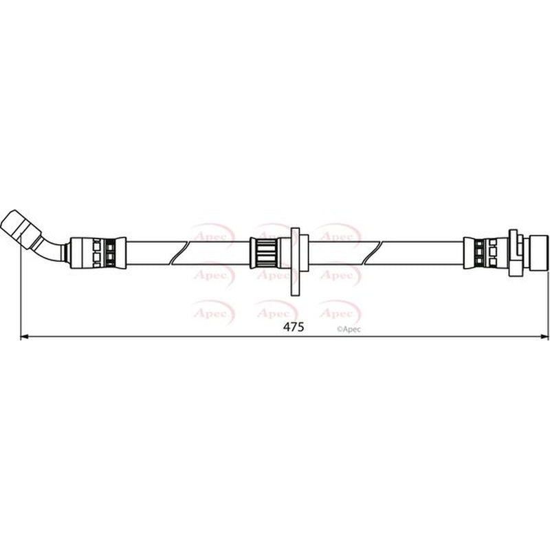Apec Brake Hydraulic Hose Line Rear Left fits Honda Accord VII 2003-2008