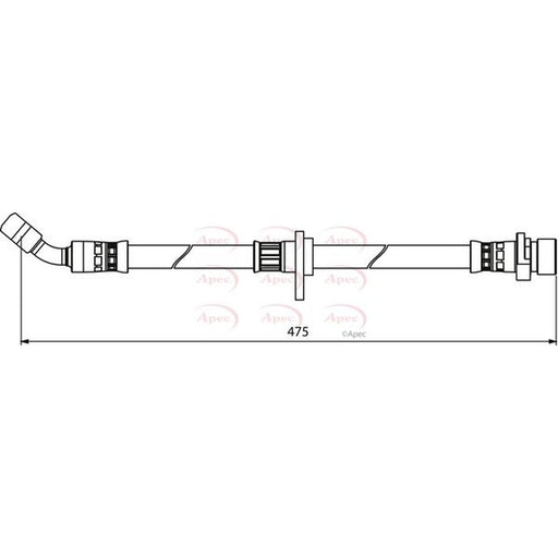 Apec Brake Hydraulic Hose Line Rear Left fits Honda Accord VII 2003-2008
