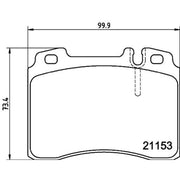 Mintex Front Brake Pad Set fits Mercedes-Benz 124 1992-1993