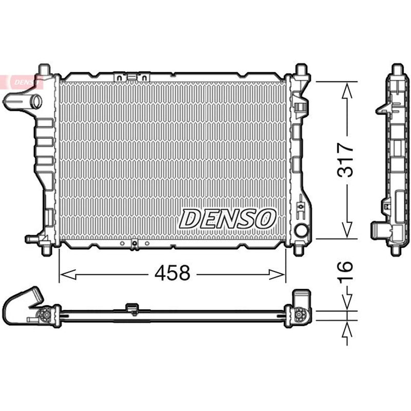 Denso Engine Radiator fits Chevrolet Matiz 2005-2013 0.8 1.0