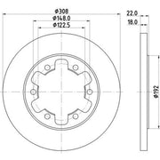 Mintex 2 x Solid Rear Brake Discs MDC2698-x2