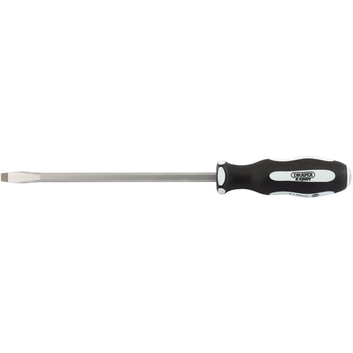 Draper 'Pound Thru' Plain Slot Soft Grip Screwdriver, 8 x 200mm 35184 Draper - Dynamic Drive