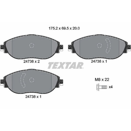 Textar Front Brake Pad Set 2473806