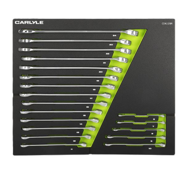 Carlyle Tools 19 Pc Metric 12 Pt Long Combination Wrench Set - image 1