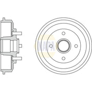 NAPA Brake Drum Assembly Rear fits Ford Fiesta V 2001-2010 1.25 1.3 1.4 1.6