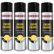 4x Simoniz Enamel Matt Aluminium Engine Enamel Car Spray Paint Aerosol Can 500ml Simoniz  - Dynamic Drive