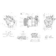 Hella Air Conditioning Compressor fits Ford C-Max II 2010-2019 1.6