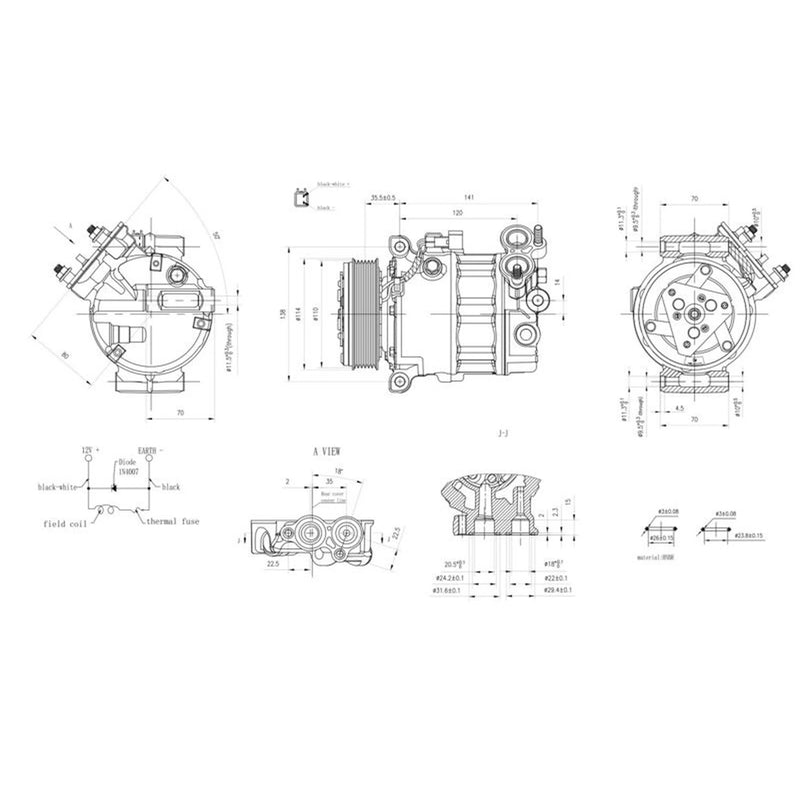 Hella Air Conditioning Compressor fits Ford C-Max II 2010-2019 1.6