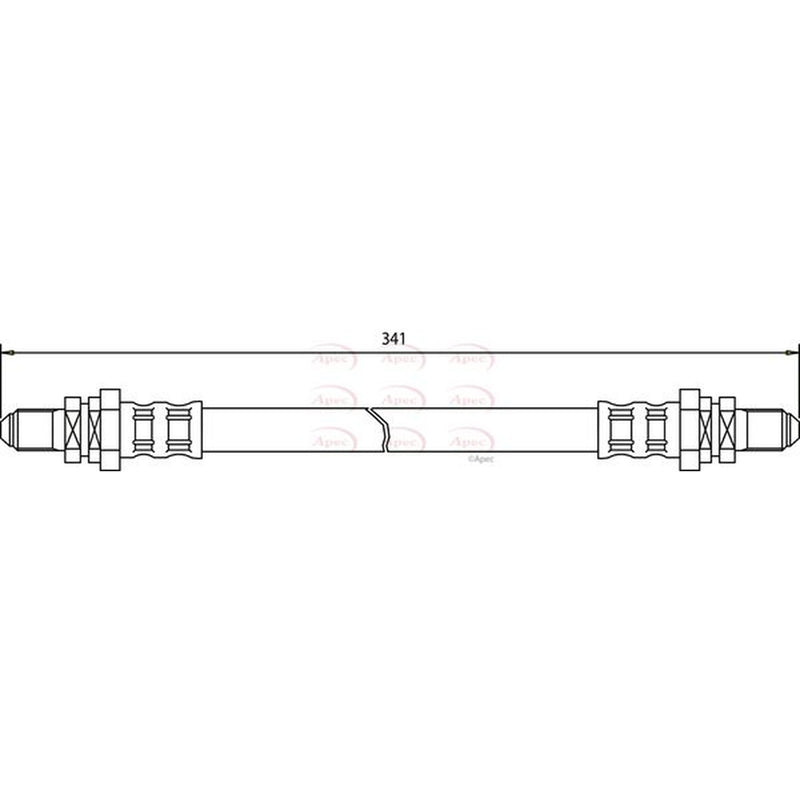 Apec Brake Hydraulic Hose Line Rear fits Ford Courier Box Body 1991-1996 1.3 1.8