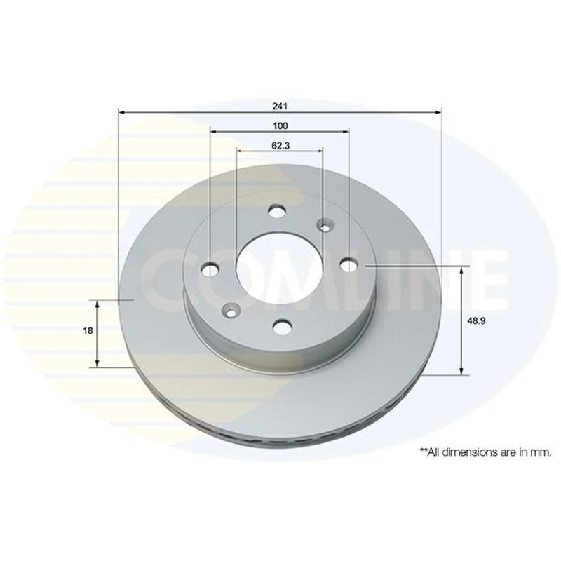 Comline Front Brake Discs & Pads fits Hyundai I10 II 2013-2019 1.0 1.2